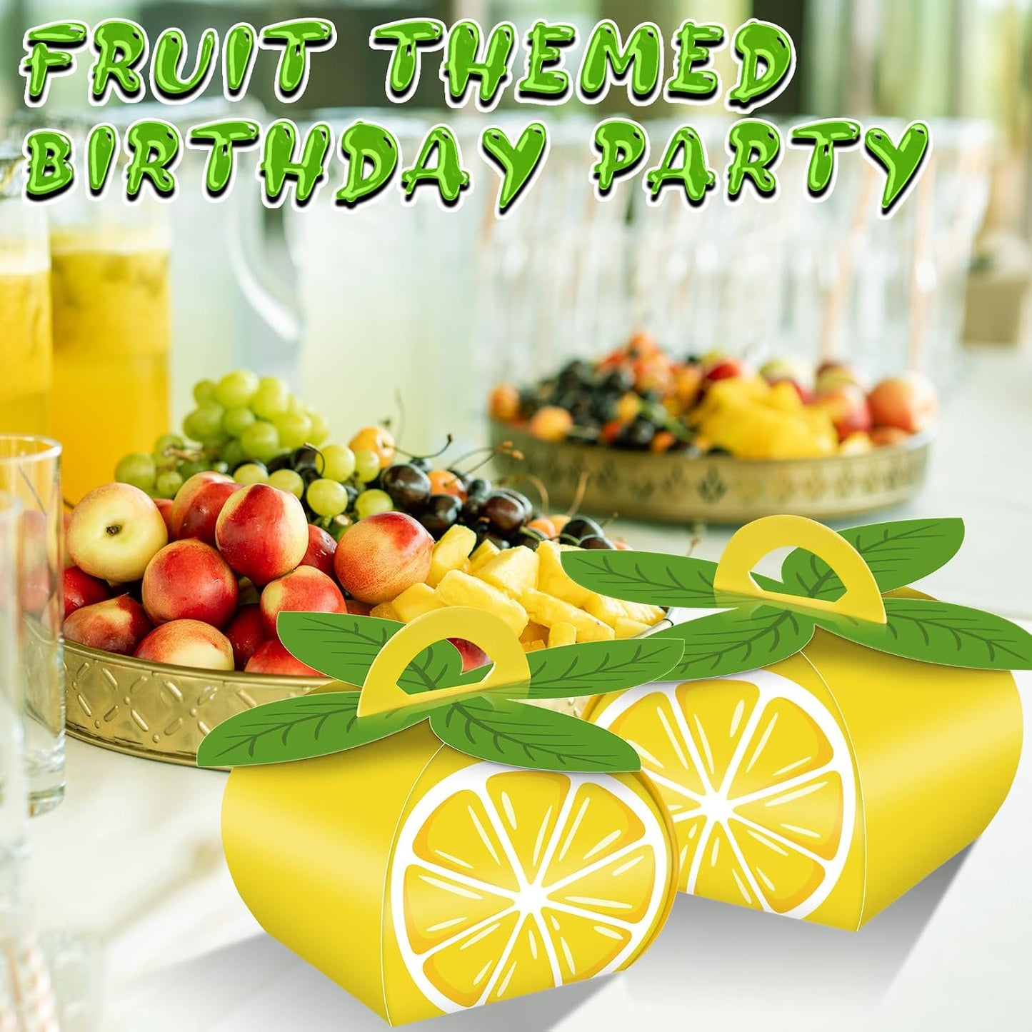 36 Pieces Lemon Fruit Party Favor Boxes Summer Slice Lemon Candy Treat Box 3D Mini Goodie Gift Bags Party Decorations Supplies for Summer Fruit Themed Birthday Baby Shower