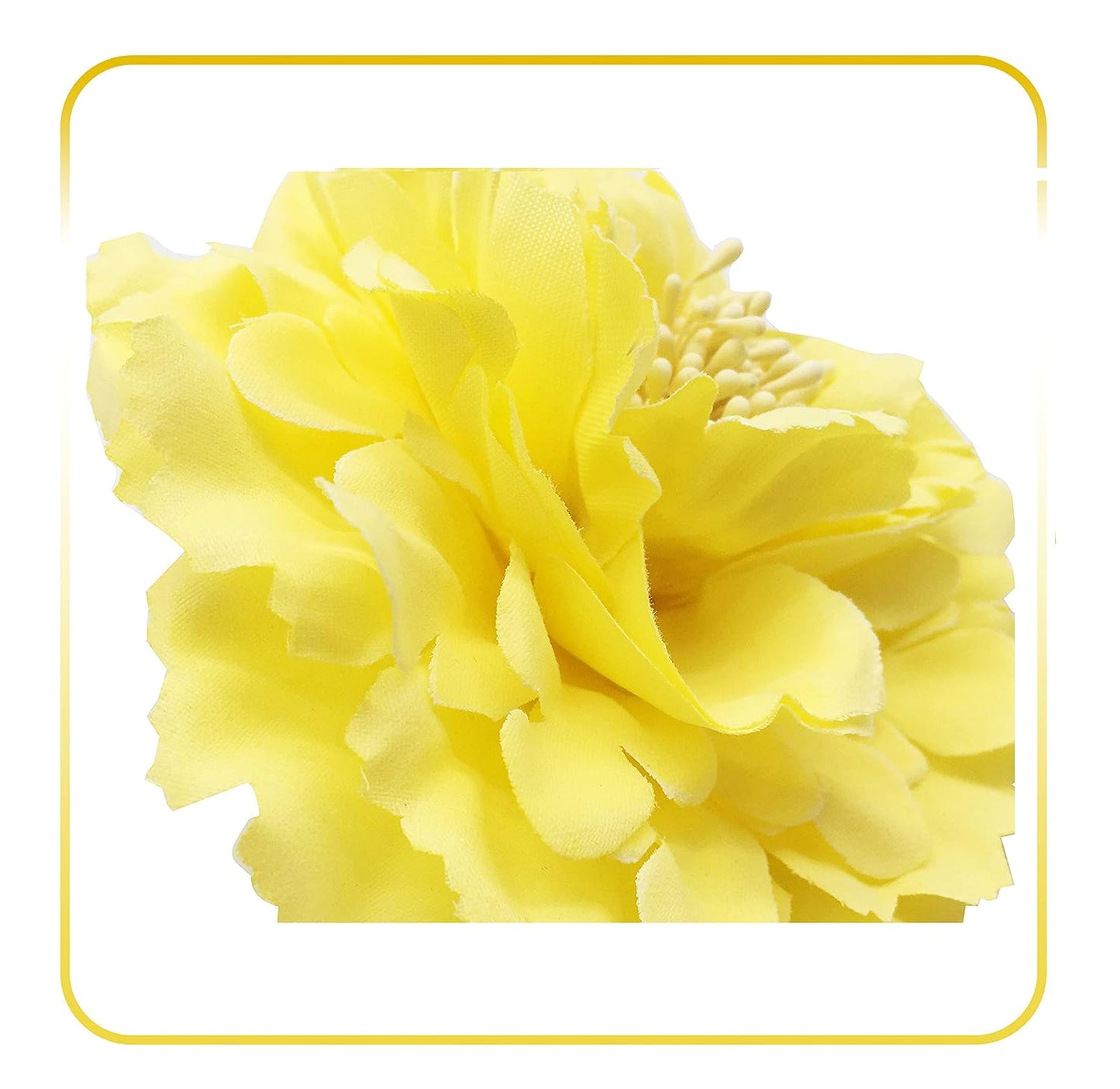 Hair Flower Clips Brooch Boutique Hair Accessories Bohemia Hairpins for Women Girls (Yellow) 1 Count (Pack of 1)