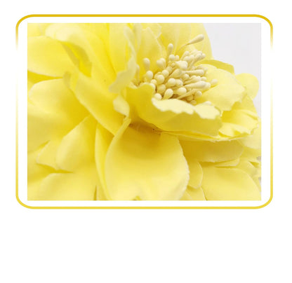 Hair Flower Clips Brooch Boutique Hair Accessories Bohemia Hairpins for Women Girls (Yellow) 1 Count (Pack of 1)