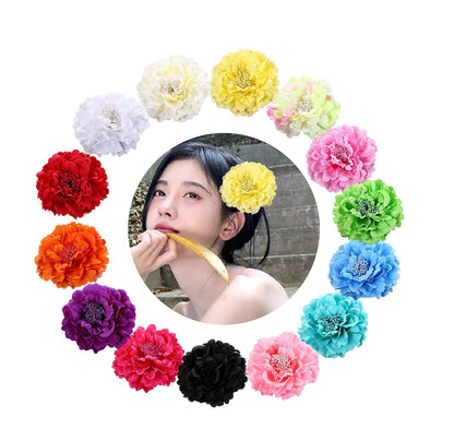 Hair Flower Clips Brooch Boutique Hair Accessories Bohemia Hairpins for Women Girls (Yellow) 1 Count (Pack of 1)