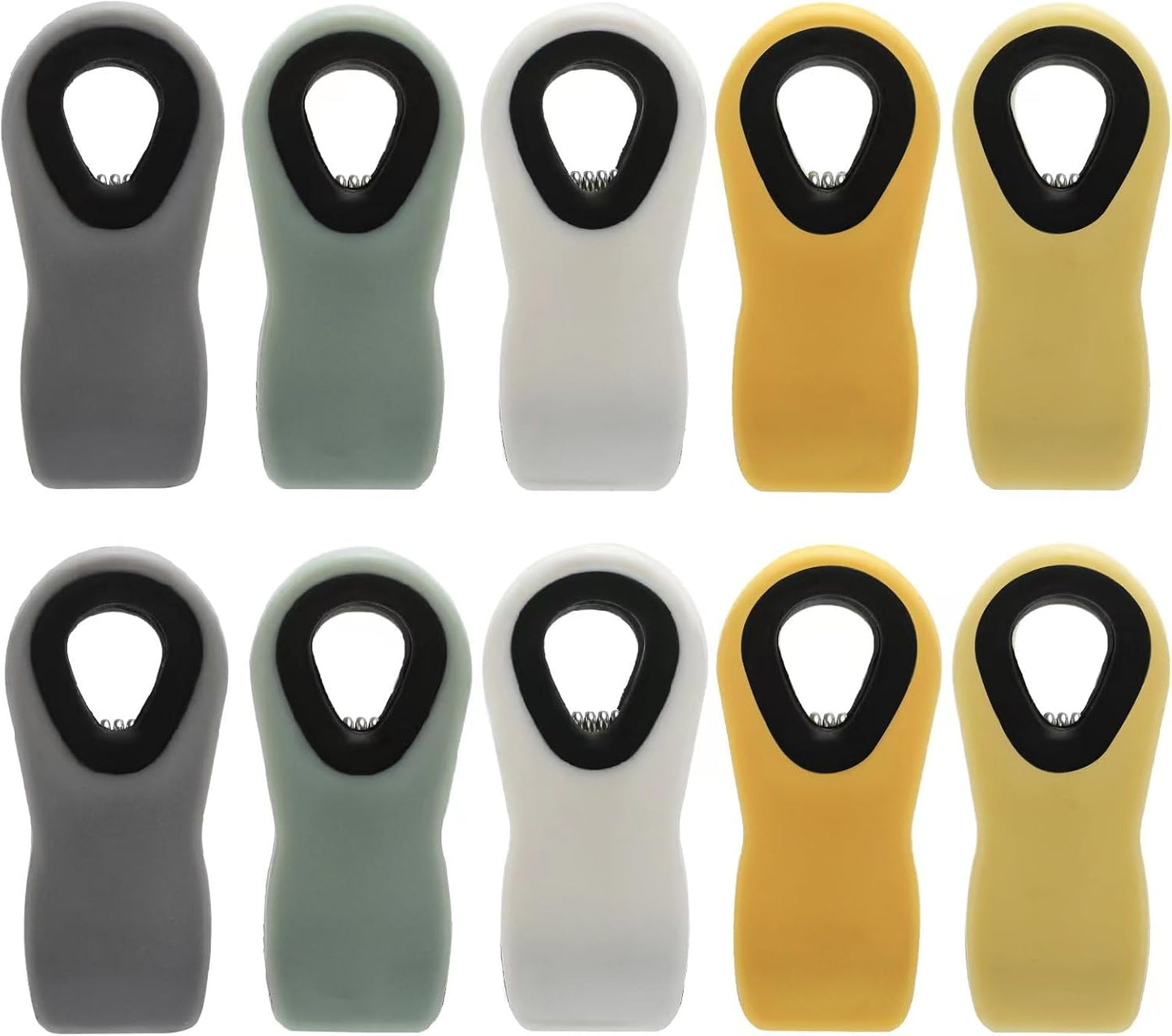 Chip Clips, Bag Clips, Magnetic Bread Food Package with Silicone Textured Mouth (10pcs Yellow)