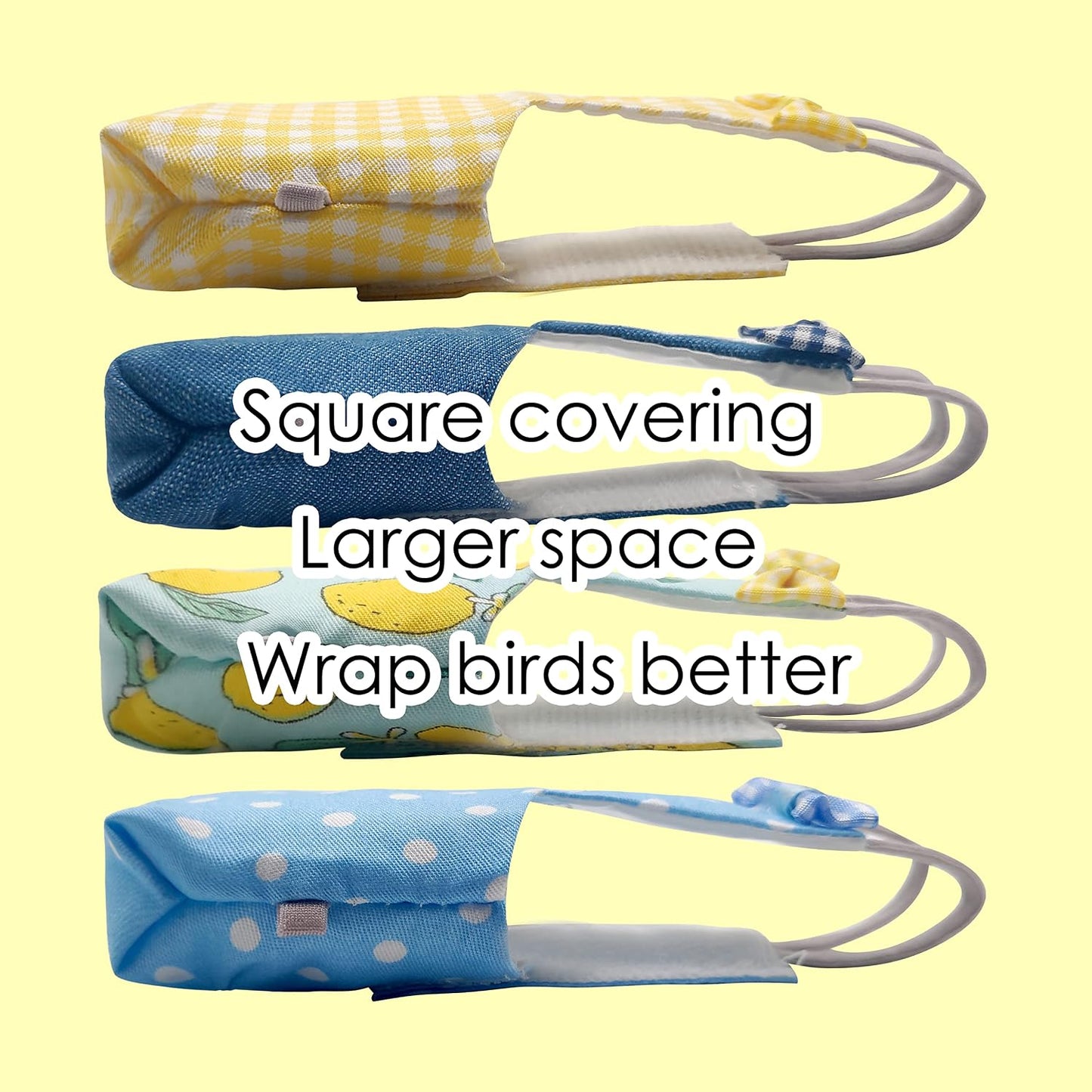 Bird Diaper Flight Suit with 80-inch Leash Rope, M Size, Yellow | Includes Flight Suit, 80-inch Elastic Leash and 1 Cotton Pad. For Bird Parrot Cockatiel, Conure and Similar Parrot (80-105 g)