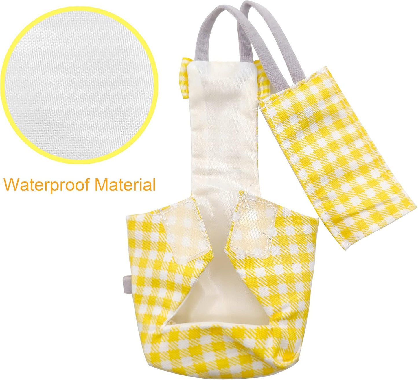 Bird Diaper Flight Suit with 80-inch Leash Rope, M Size, Yellow | Includes Flight Suit, 80-inch Elastic Leash and 1 Cotton Pad. For Bird Parrot Cockatiel, Conure and Similar Parrot (80-105 g)
