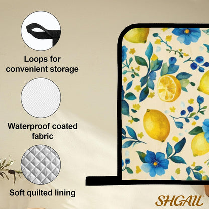 Oven Mitts and Hot Pads Set - Lemon Yellow Design, Heat Resistant Cute Pot Holders for Kitchen, Baking Gifts for Women