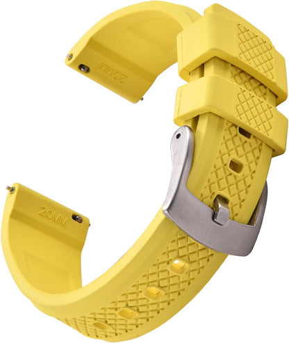 Fluorine Rubber FKM/FPM Watch Band - 20mm 22mm Quick Release Soft Diving Strap for Men Women