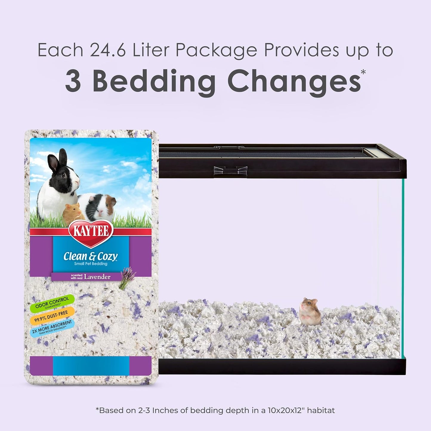 Clean & Cozy Paper Bedding with Lavender, Made for Small Animals, 24.6 Liters