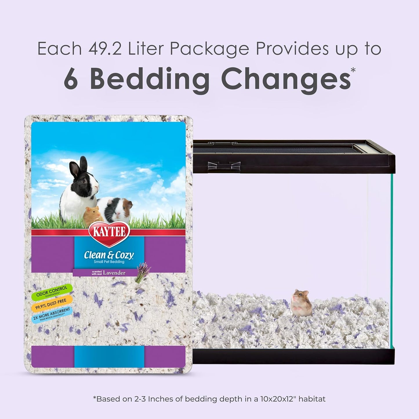 Clean & Cozy Paper Bedding with Lavender, Made for Small Animals, 24.6 Liters