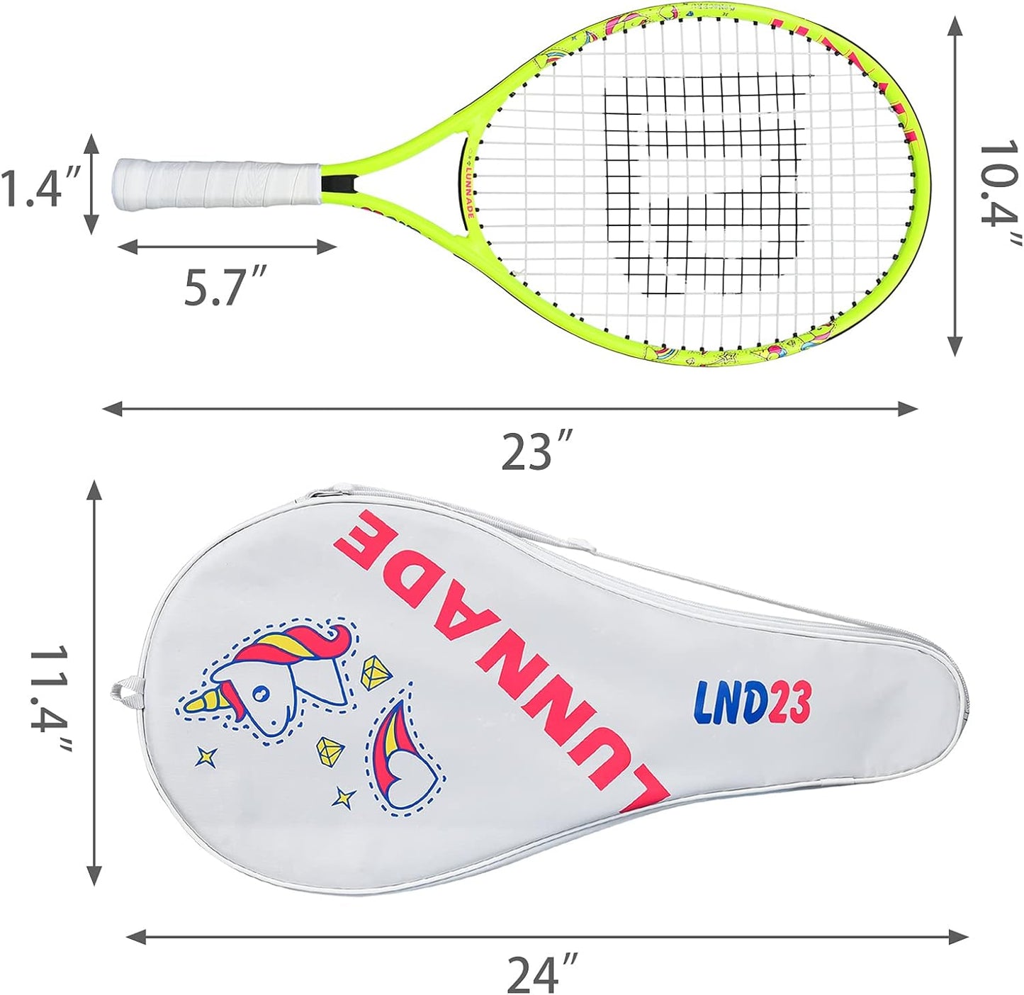 Tennis Racket for Kids Junior, 19/21/23/25 Inch Youth Tennis Racquet with Cover, Suitable for Beginner Boys and Girls Age 3-12