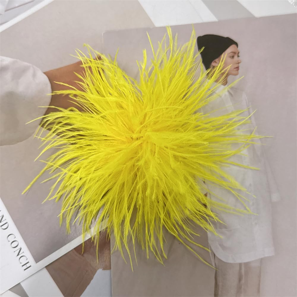 Dainty Feather Flower Large Brooch Pin for Women Men Elegant Oversized Floral Lapel Pins Shawl Dress Suit Clothes Accessories Wedding Party Dance Banquet Fashion Jewelry 150mm