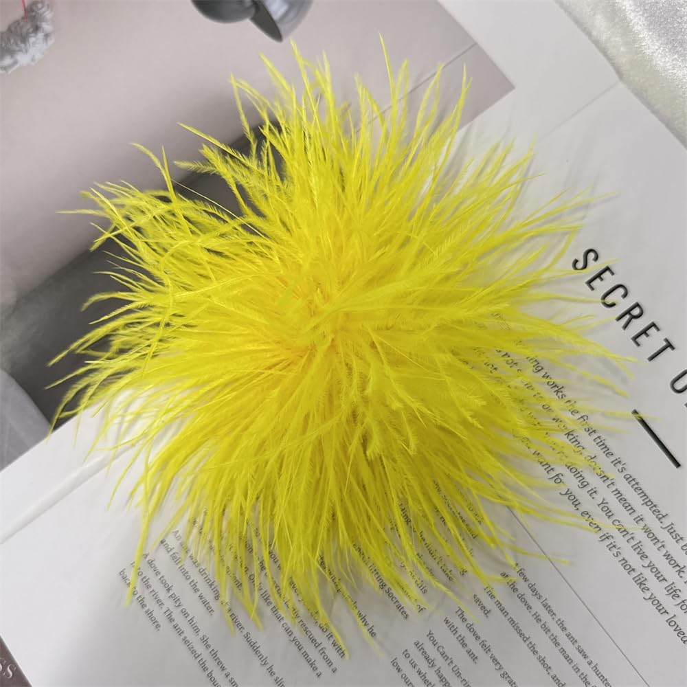 Dainty Feather Flower Large Brooch Pin for Women Men Elegant Oversized Floral Lapel Pins Shawl Dress Suit Clothes Accessories Wedding Party Dance Banquet Fashion Jewelry 150mm