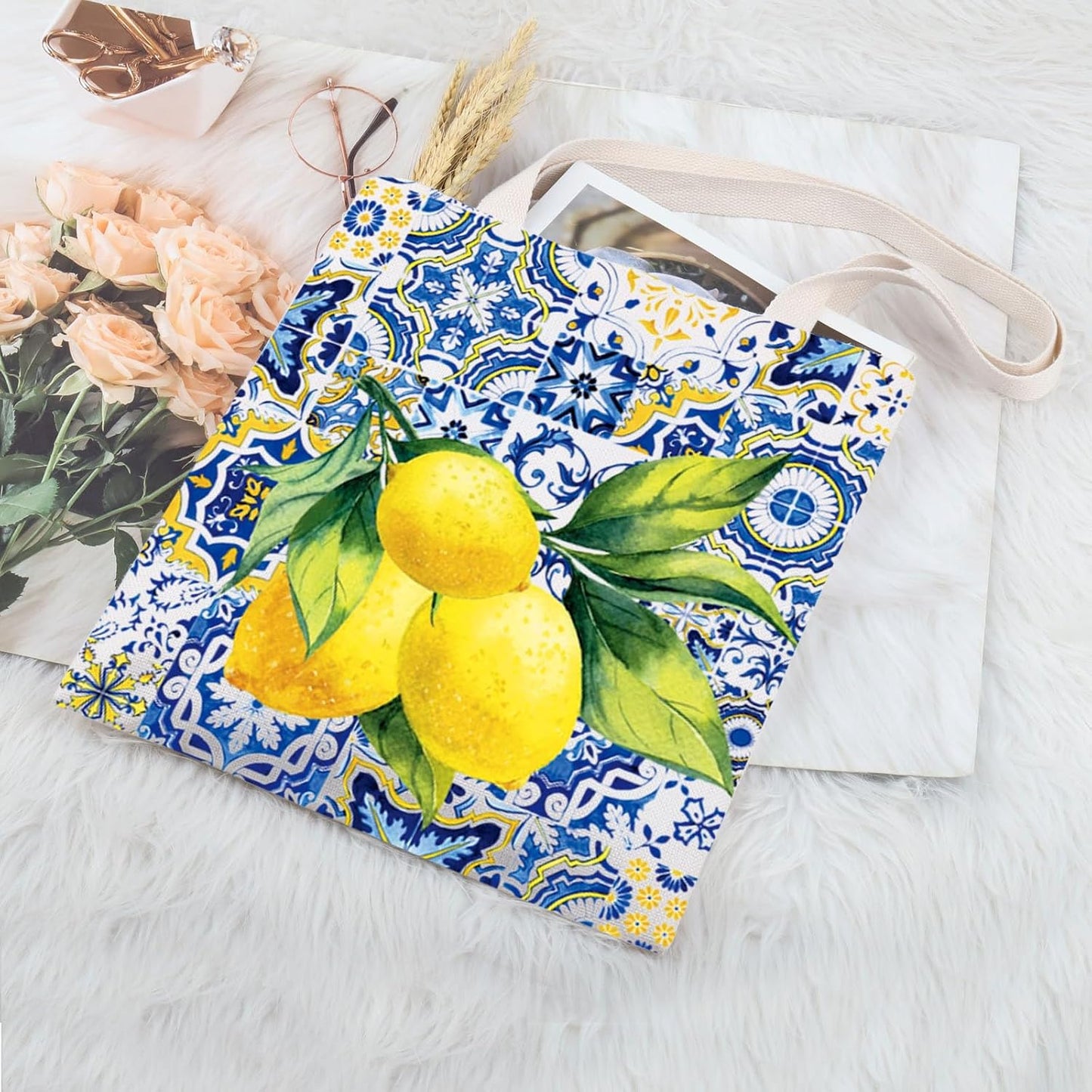Italian Islands Gift Positano Delicious Italian Lemons Fresh Tote Bag Southern Italy Travel Shopping Bag
