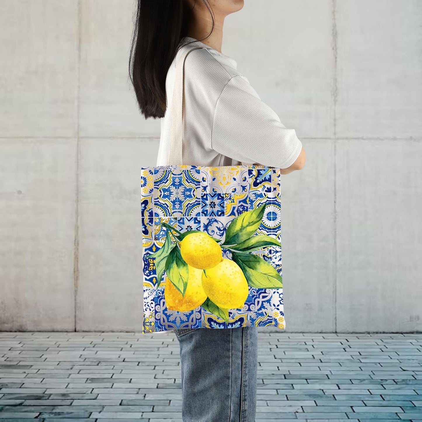Italian Islands Gift Positano Delicious Italian Lemons Fresh Tote Bag Southern Italy Travel Shopping Bag