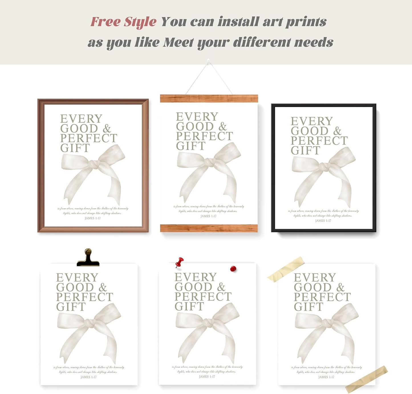 Coquette Yellow Bow Wall Art Decor Posters, Butter Yellow Bow Room Bedroom Bathroom Dorm Wall Art Decor Aesthetic for College Teen Girls Gifts, Inspirational Bible Verses Bow Wall Decor, 10x8 Inch Set of 4 Pcs Bow Pictures (UNFRAMED)