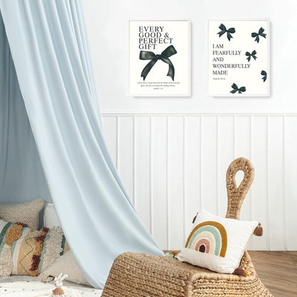 Coquette Yellow Bow Wall Art Decor Posters, Butter Yellow Bow Room Bedroom Bathroom Dorm Wall Art Decor Aesthetic for College Teen Girls Gifts, Inspirational Bible Verses Bow Wall Decor, 10x8 Inch Set of 4 Pcs Bow Pictures (UNFRAMED)