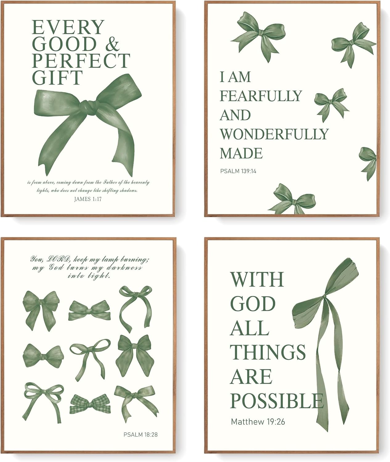 Coquette Yellow Bow Wall Art Decor Posters, Butter Yellow Bow Room Bedroom Bathroom Dorm Wall Art Decor Aesthetic for College Teen Girls Gifts, Inspirational Bible Verses Bow Wall Decor, 10x8 Inch Set of 4 Pcs Bow Pictures (UNFRAMED)
