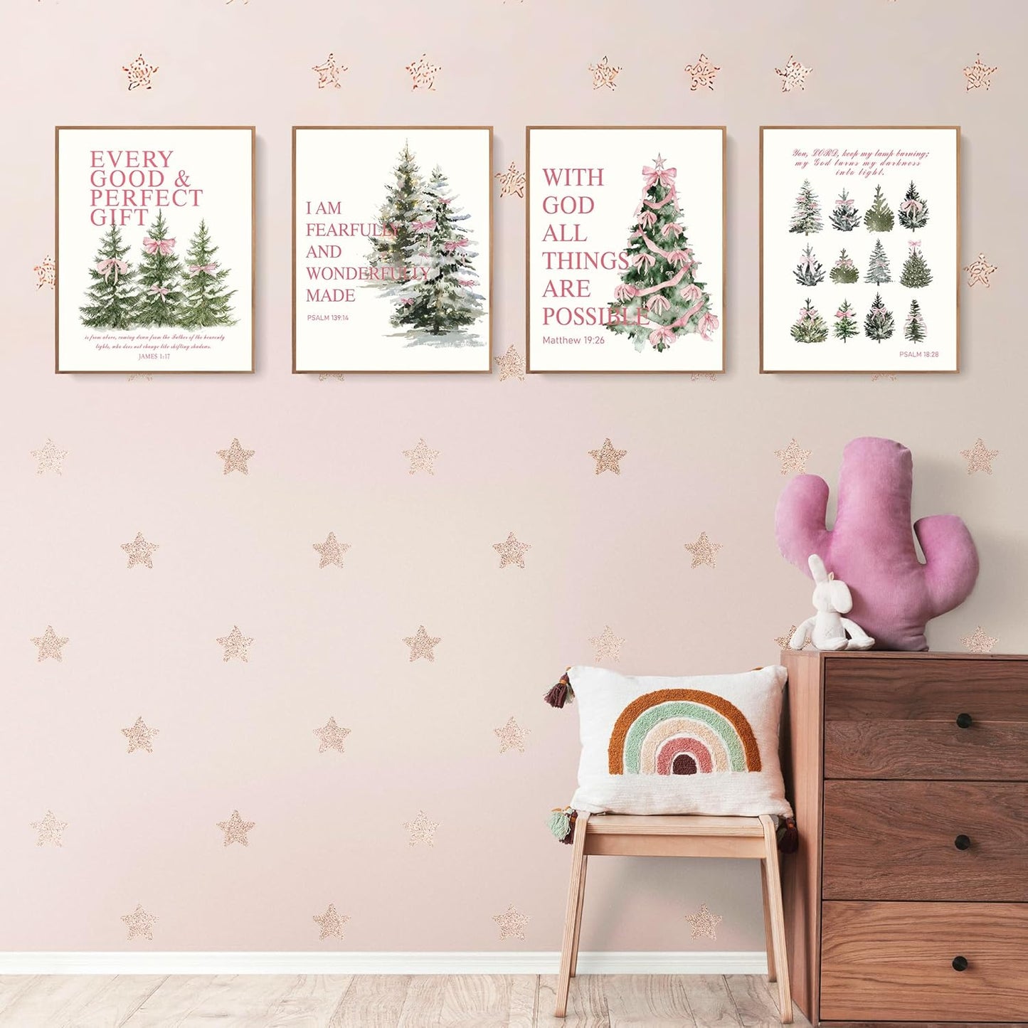 Coquette Yellow Bow Wall Art Decor Posters, Butter Yellow Bow Room Bedroom Bathroom Dorm Wall Art Decor Aesthetic for College Teen Girls Gifts, Inspirational Bible Verses Bow Wall Decor, 10x8 Inch Set of 4 Pcs Bow Pictures (UNFRAMED)