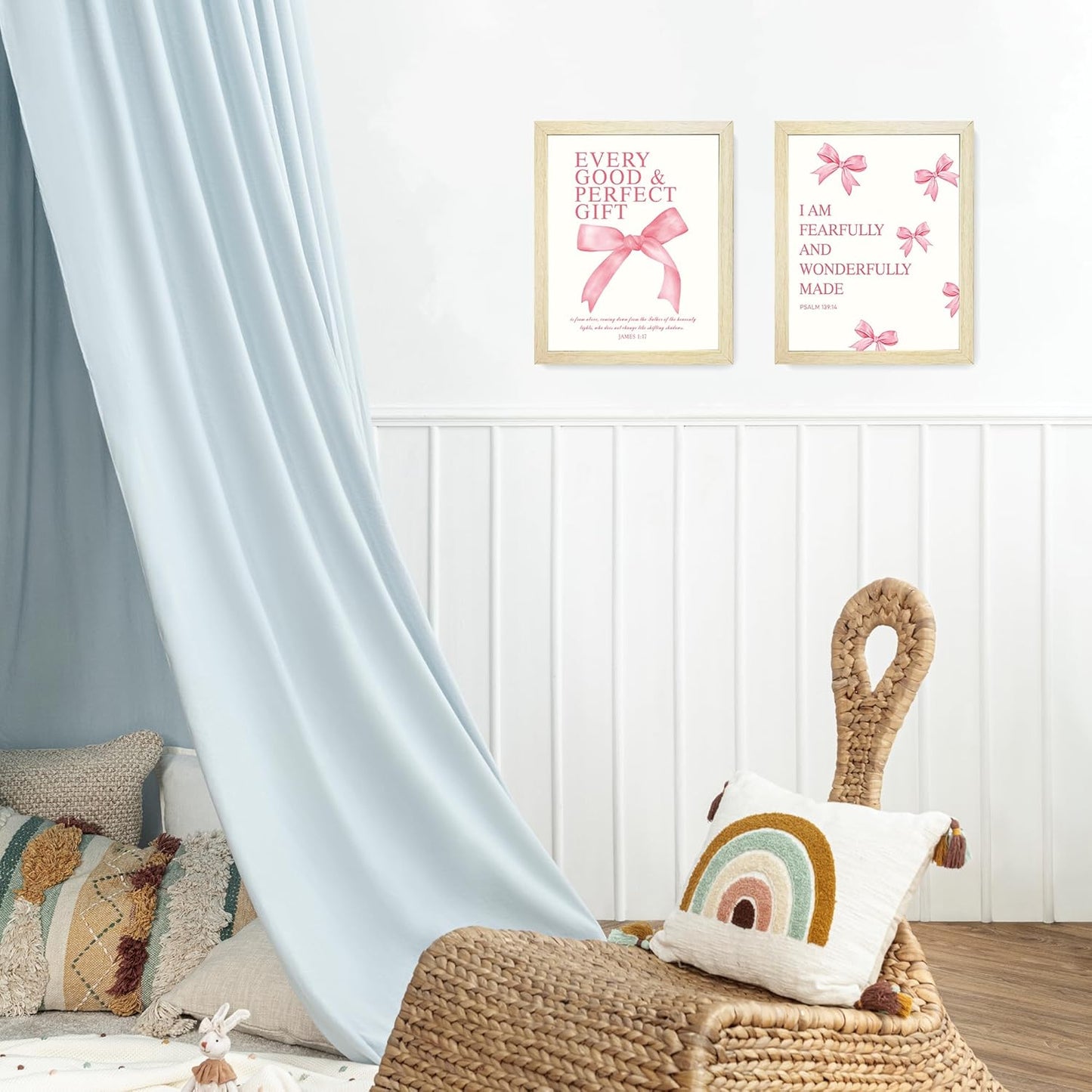Coquette Yellow Bow Wall Art Decor Posters, Butter Yellow Bow Room Bedroom Bathroom Dorm Wall Art Decor Aesthetic for College Teen Girls Gifts, Inspirational Bible Verses Bow Wall Decor, 10x8 Inch Set of 4 Pcs Bow Pictures (UNFRAMED)