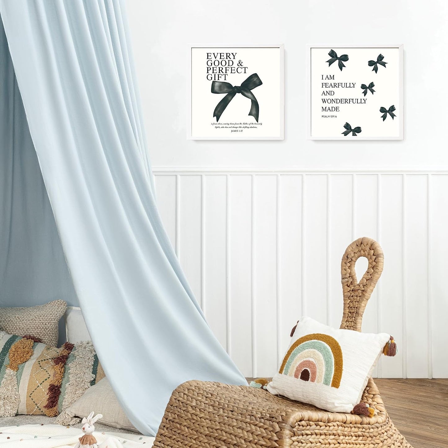 Coquette Yellow Bow Wall Art Decor Posters, Butter Yellow Bow Room Bedroom Bathroom Dorm Wall Art Decor Aesthetic for College Teen Girls Gifts, Inspirational Bible Verses Bow Wall Decor, 10x8 Inch Set of 4 Pcs Bow Pictures (UNFRAMED)