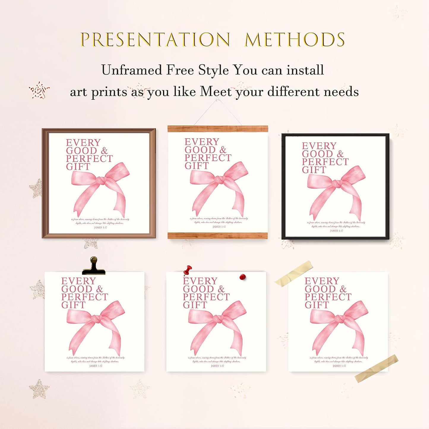 Coquette Yellow Bow Wall Art Decor Posters, Butter Yellow Bow Room Bedroom Bathroom Dorm Wall Art Decor Aesthetic for College Teen Girls Gifts, Inspirational Bible Verses Bow Wall Decor, 10x8 Inch Set of 4 Pcs Bow Pictures (UNFRAMED)