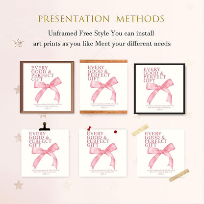 Coquette Yellow Bow Wall Art Decor Posters, Butter Yellow Bow Room Bedroom Bathroom Dorm Wall Art Decor Aesthetic for College Teen Girls Gifts, Inspirational Bible Verses Bow Wall Decor, 10x8 Inch Set of 4 Pcs Bow Pictures (UNFRAMED)