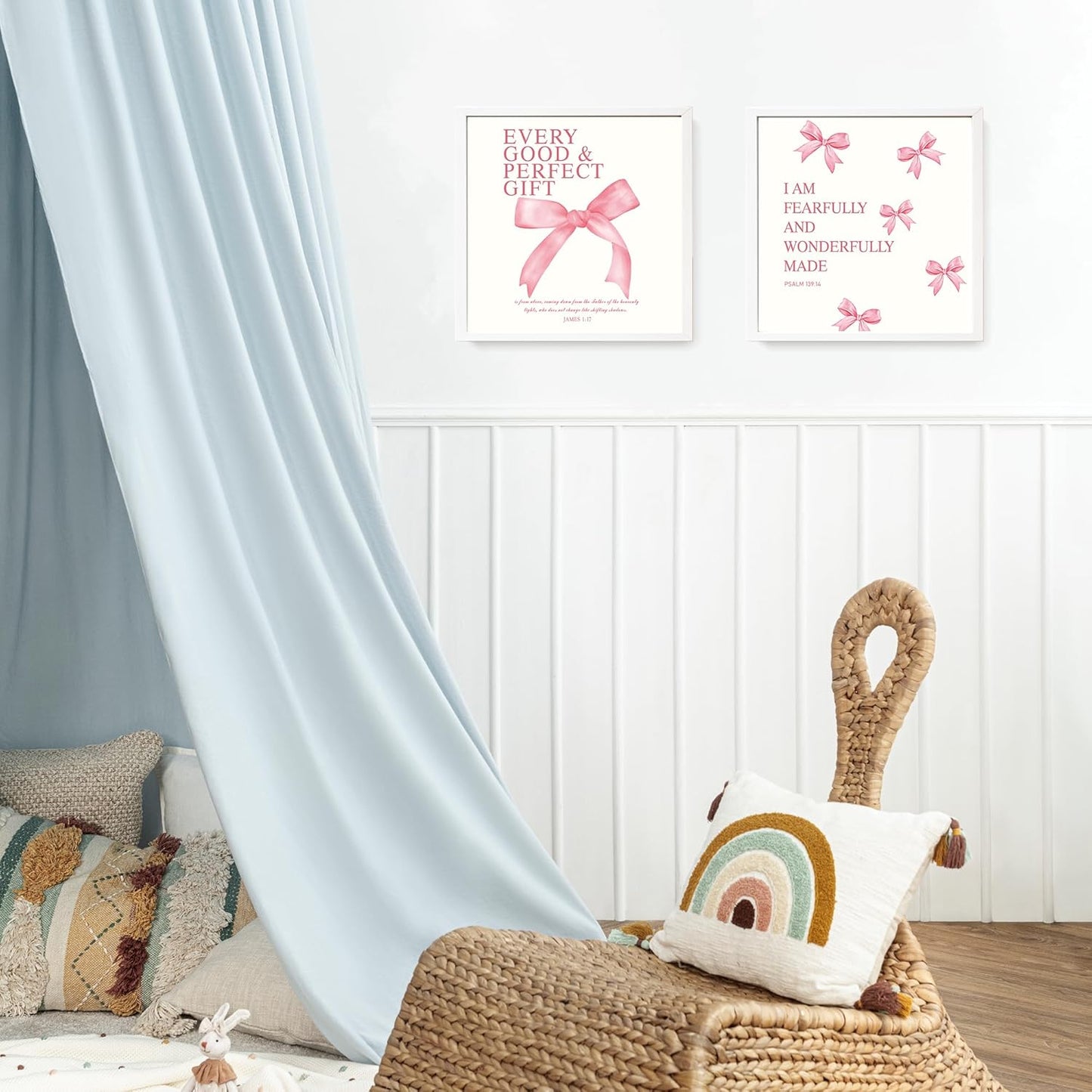 Coquette Yellow Bow Wall Art Decor Posters, Butter Yellow Bow Room Bedroom Bathroom Dorm Wall Art Decor Aesthetic for College Teen Girls Gifts, Inspirational Bible Verses Bow Wall Decor, 10x8 Inch Set of 4 Pcs Bow Pictures (UNFRAMED)