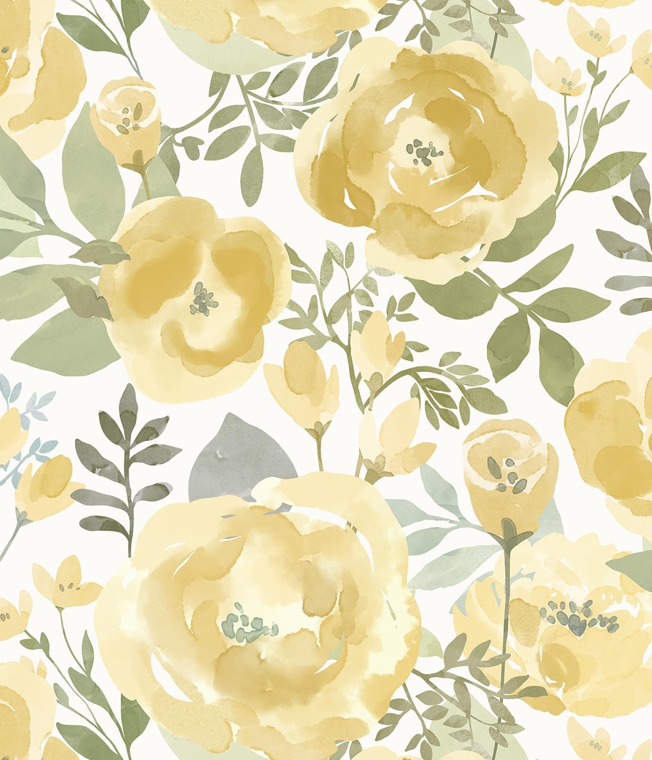 Peel and Stick Wallpaper Floral Wallpaper for Bedroom Yellow | 16.9inx118.1in Self Adhesive Wallpaper Contact Paper Decorative Wall Paper for Living Room Bathroom Decor Vinyl Removable