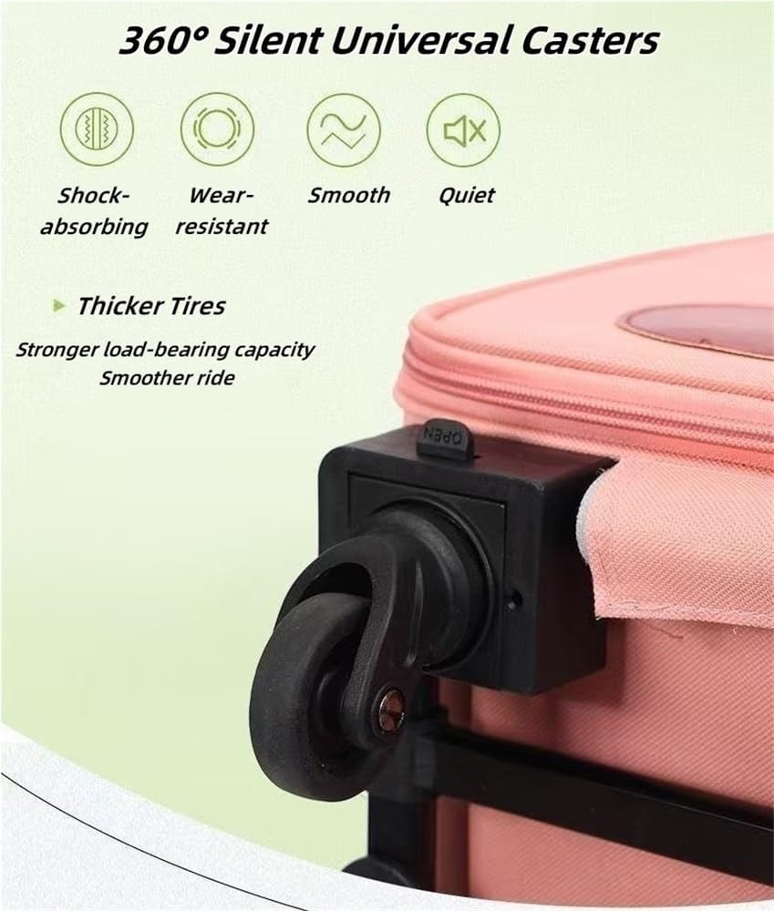 2-in-1 Soft-Sided Pet Travel Bag, Rolling Cat Carrier with Wheels, Large Pet Trolley, Mobile Pet Cage for Small and Medium Dogs and Cats(Green) (Yellow)