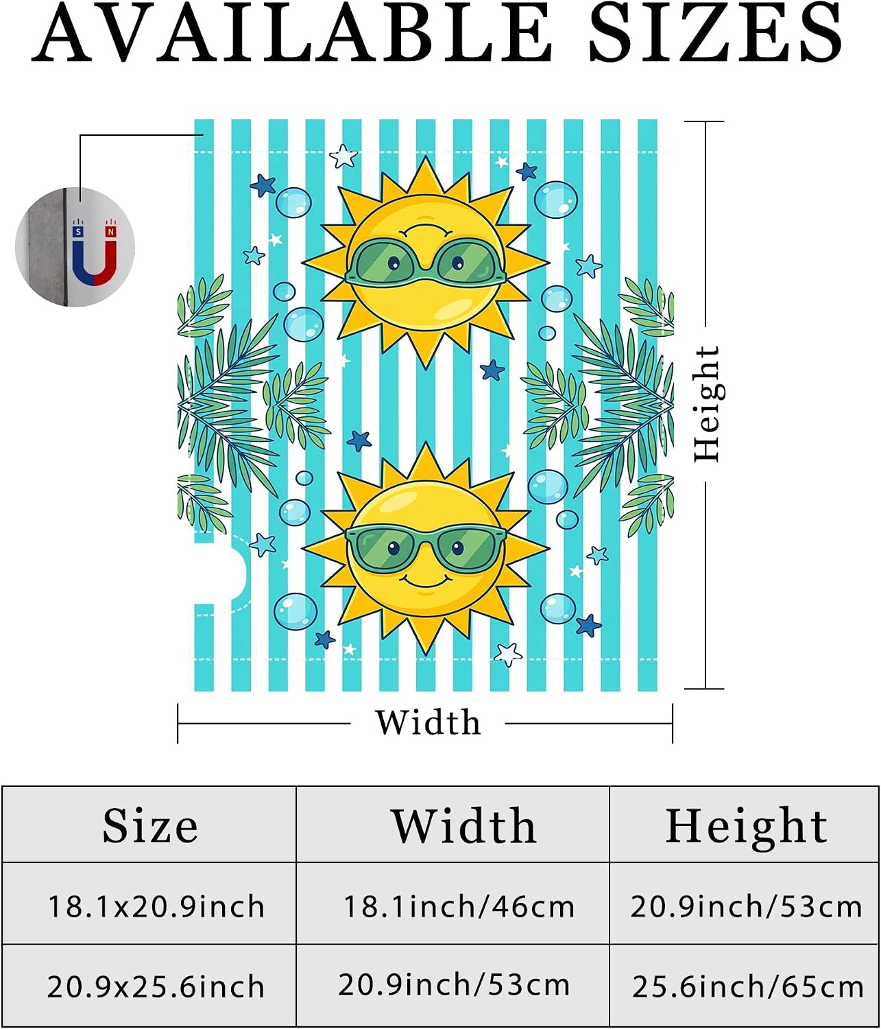 Sun Magnetic Mailbox Covers, Summer Playful Bubbles Stars Summer Yellow Mail Box Covering for Front Door Decor 21x25.5 Inch