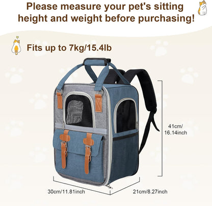 ‌ Cat Carrier Backpack, Airline Approved Mesh Dog Backpack with Breathable, Hiking, Travel, Camping, Pet Carriers Backpack for Large Cats and Small Dogs - Holds Pets up to 15 Lbs (Yellow)