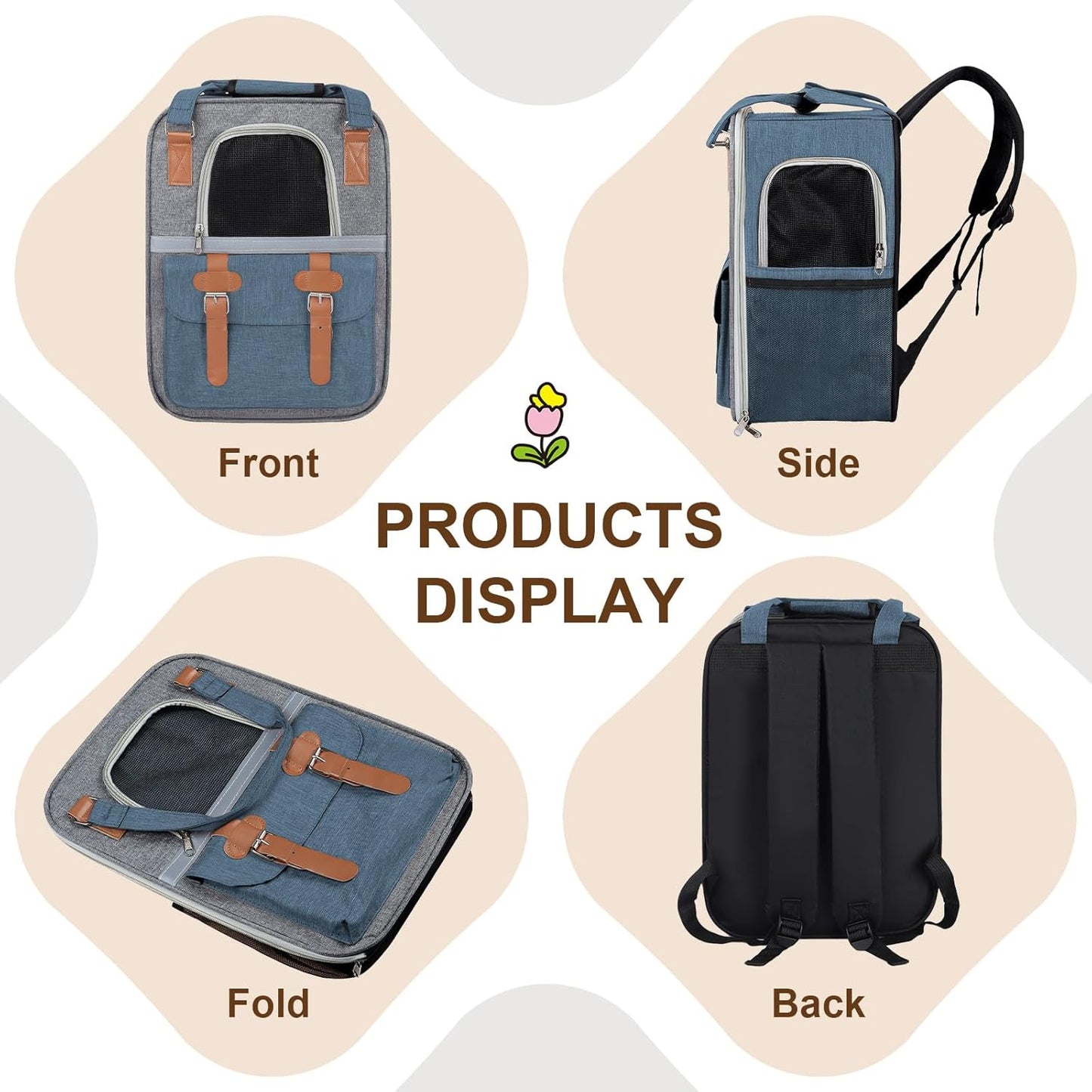‌ Cat Carrier Backpack, Airline Approved Mesh Dog Backpack with Breathable, Hiking, Travel, Camping, Pet Carriers Backpack for Large Cats and Small Dogs - Holds Pets up to 15 Lbs (Yellow)