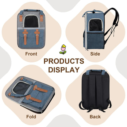 ‌ Cat Carrier Backpack, Airline Approved Mesh Dog Backpack with Breathable, Hiking, Travel, Camping, Pet Carriers Backpack for Large Cats and Small Dogs - Holds Pets up to 15 Lbs (Yellow)