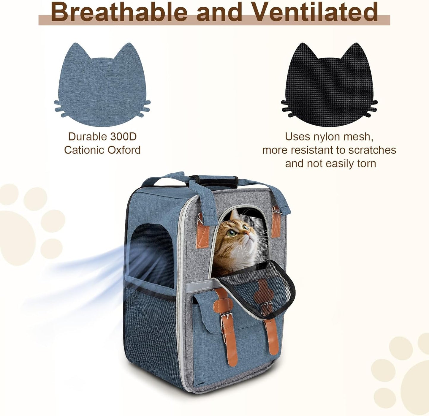 ‌ Cat Carrier Backpack, Airline Approved Mesh Dog Backpack with Breathable, Hiking, Travel, Camping, Pet Carriers Backpack for Large Cats and Small Dogs - Holds Pets up to 15 Lbs (Yellow)