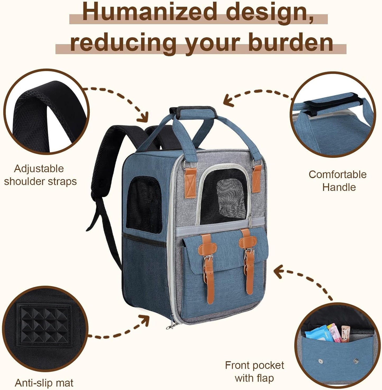‌ Cat Carrier Backpack, Airline Approved Mesh Dog Backpack with Breathable, Hiking, Travel, Camping, Pet Carriers Backpack for Large Cats and Small Dogs - Holds Pets up to 15 Lbs (Yellow)