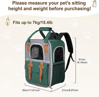 ‌ Cat Carrier Backpack, Airline Approved Mesh Dog Backpack with Breathable, Hiking, Travel, Camping, Pet Carriers Backpack for Large Cats and Small Dogs - Holds Pets up to 15 Lbs (Yellow)
