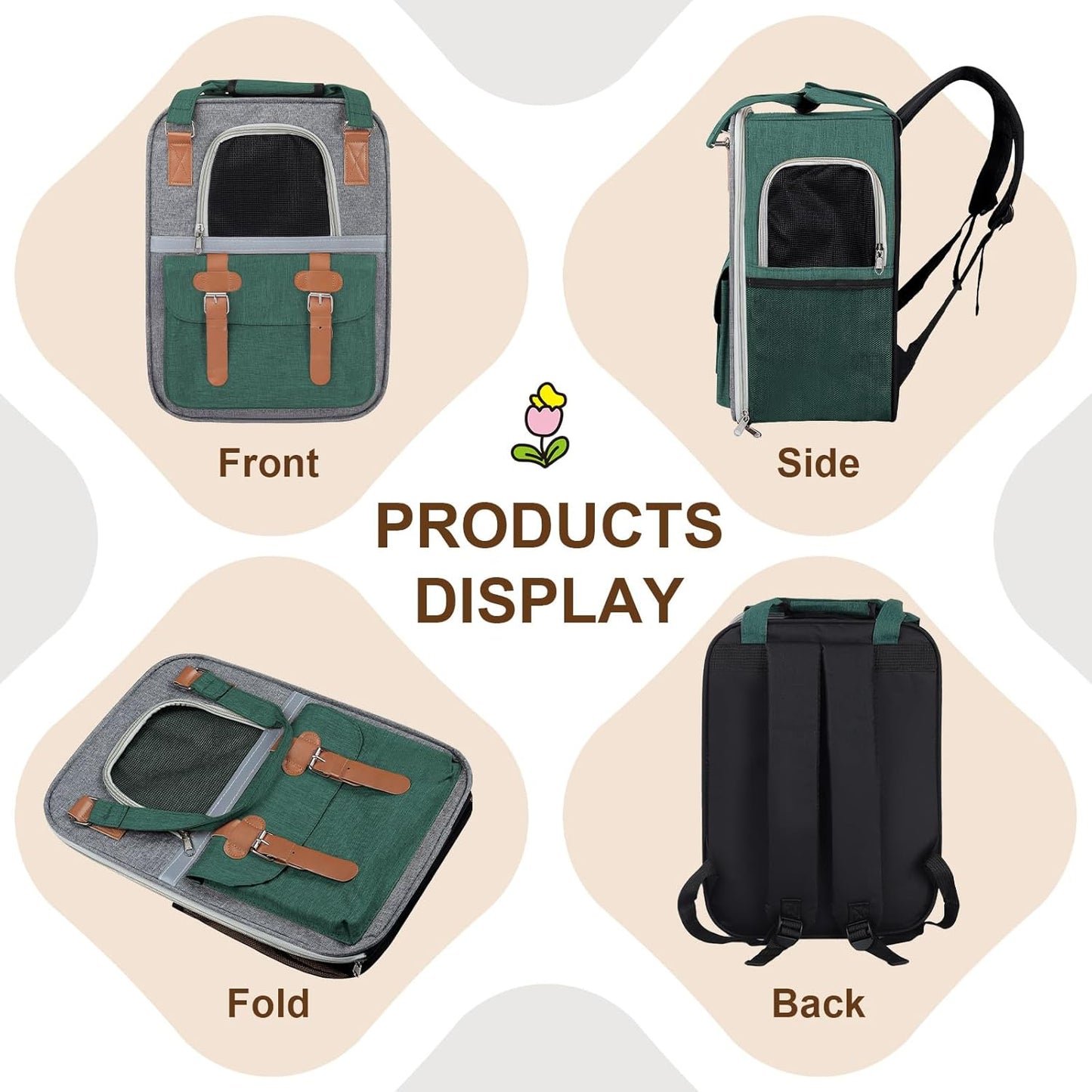‌ Cat Carrier Backpack, Airline Approved Mesh Dog Backpack with Breathable, Hiking, Travel, Camping, Pet Carriers Backpack for Large Cats and Small Dogs - Holds Pets up to 15 Lbs (Yellow)