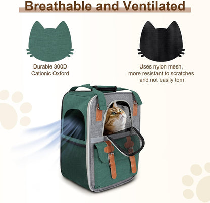 ‌ Cat Carrier Backpack, Airline Approved Mesh Dog Backpack with Breathable, Hiking, Travel, Camping, Pet Carriers Backpack for Large Cats and Small Dogs - Holds Pets up to 15 Lbs (Yellow)