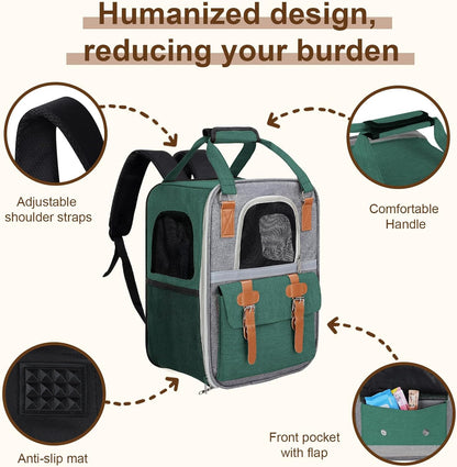 ‌ Cat Carrier Backpack, Airline Approved Mesh Dog Backpack with Breathable, Hiking, Travel, Camping, Pet Carriers Backpack for Large Cats and Small Dogs - Holds Pets up to 15 Lbs (Yellow)