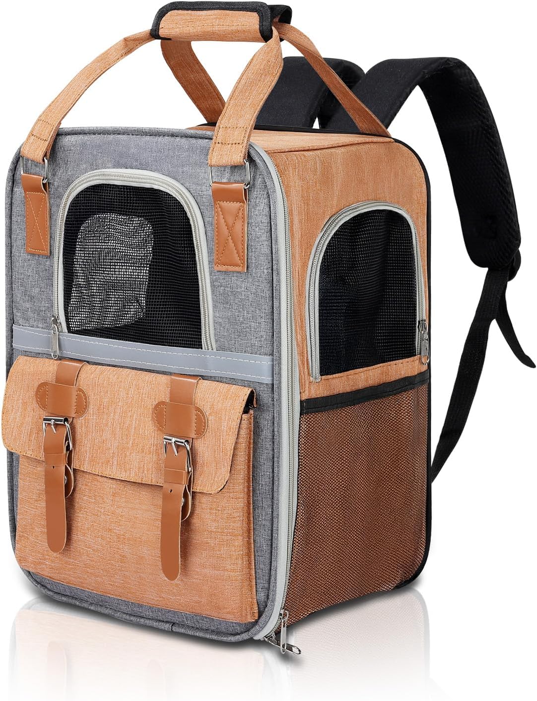 ‌ Cat Carrier Backpack, Airline Approved Mesh Dog Backpack with Breathable, Hiking, Travel, Camping, Pet Carriers Backpack for Large Cats and Small Dogs - Holds Pets up to 15 Lbs (Yellow)