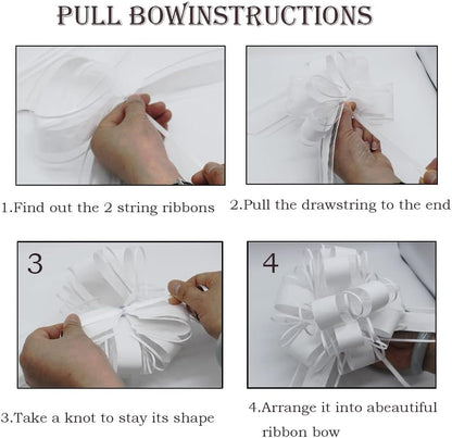 6 PCS Large Pull Bows,Yellow Gift Bow,6 inches,Christmas, Party Birthday Gift Wedding Ribbon Bows for Wrapping Boxes or Flower Decorations, Valentine's Day Gift Decorations(Yellow)
