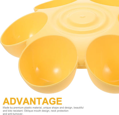 1pc Rabbit Water Bowl Cat Bowls Dog Food Shaped 6 Bowls Pet Feeding Dish Multiple Cat Feeder Dog Treats Dispenser for Puppy Yellow Bunny Water Bowl for Multiple Puppies