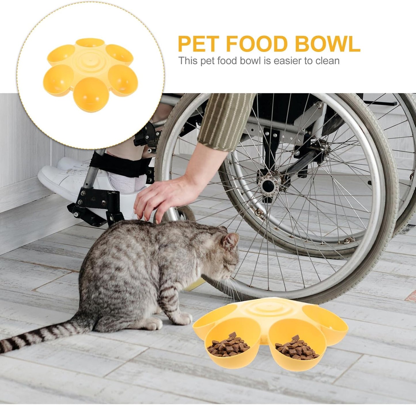 1pc Rabbit Water Bowl Cat Bowls Dog Food Shaped 6 Bowls Pet Feeding Dish Multiple Cat Feeder Dog Treats Dispenser for Puppy Yellow Bunny Water Bowl for Multiple Puppies