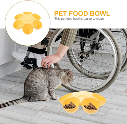 1pc Rabbit Water Bowl Cat Bowls Dog Food Shaped 6 Bowls Pet Feeding Dish Multiple Cat Feeder Dog Treats Dispenser for Puppy Yellow Bunny Water Bowl for Multiple Puppies