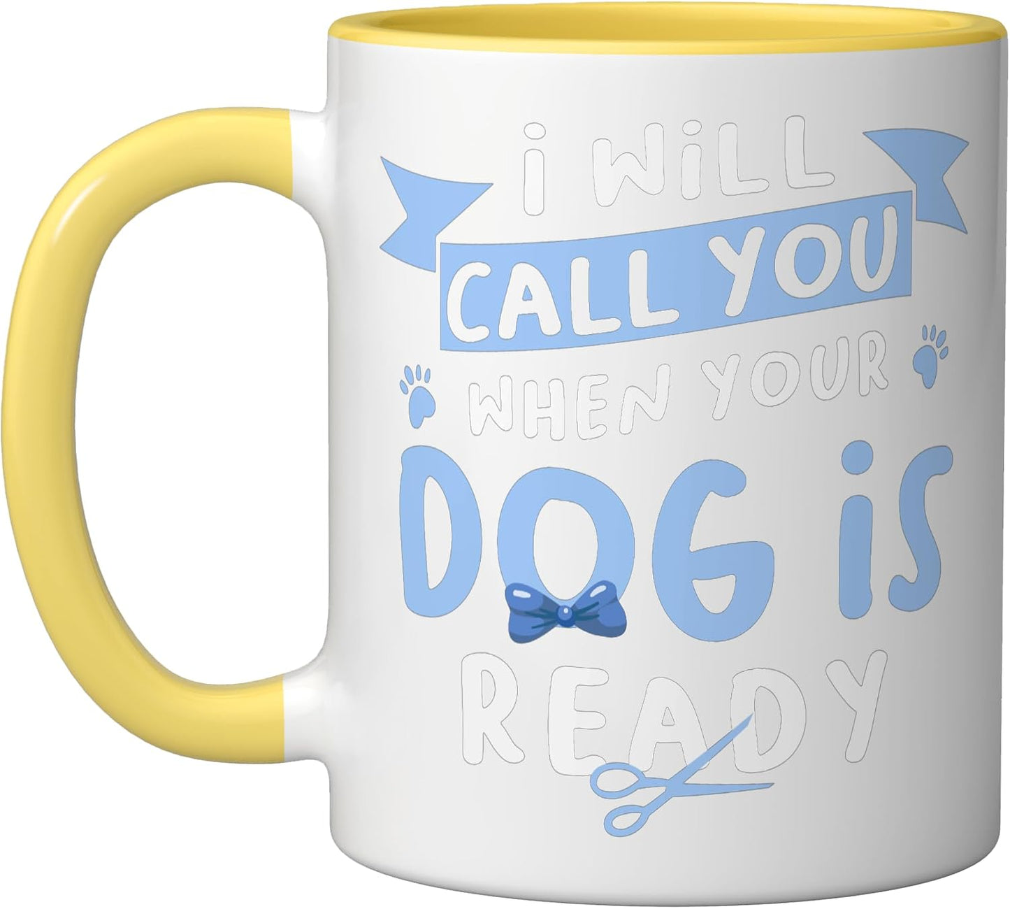 Funny Dog Groomer Pet Grooming Animal Canine Care Puppy Ceramic Mug, Yellow/White