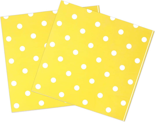 Youmewell Disposable Paper Party Napkins Yellow Polka Dot 60 Count