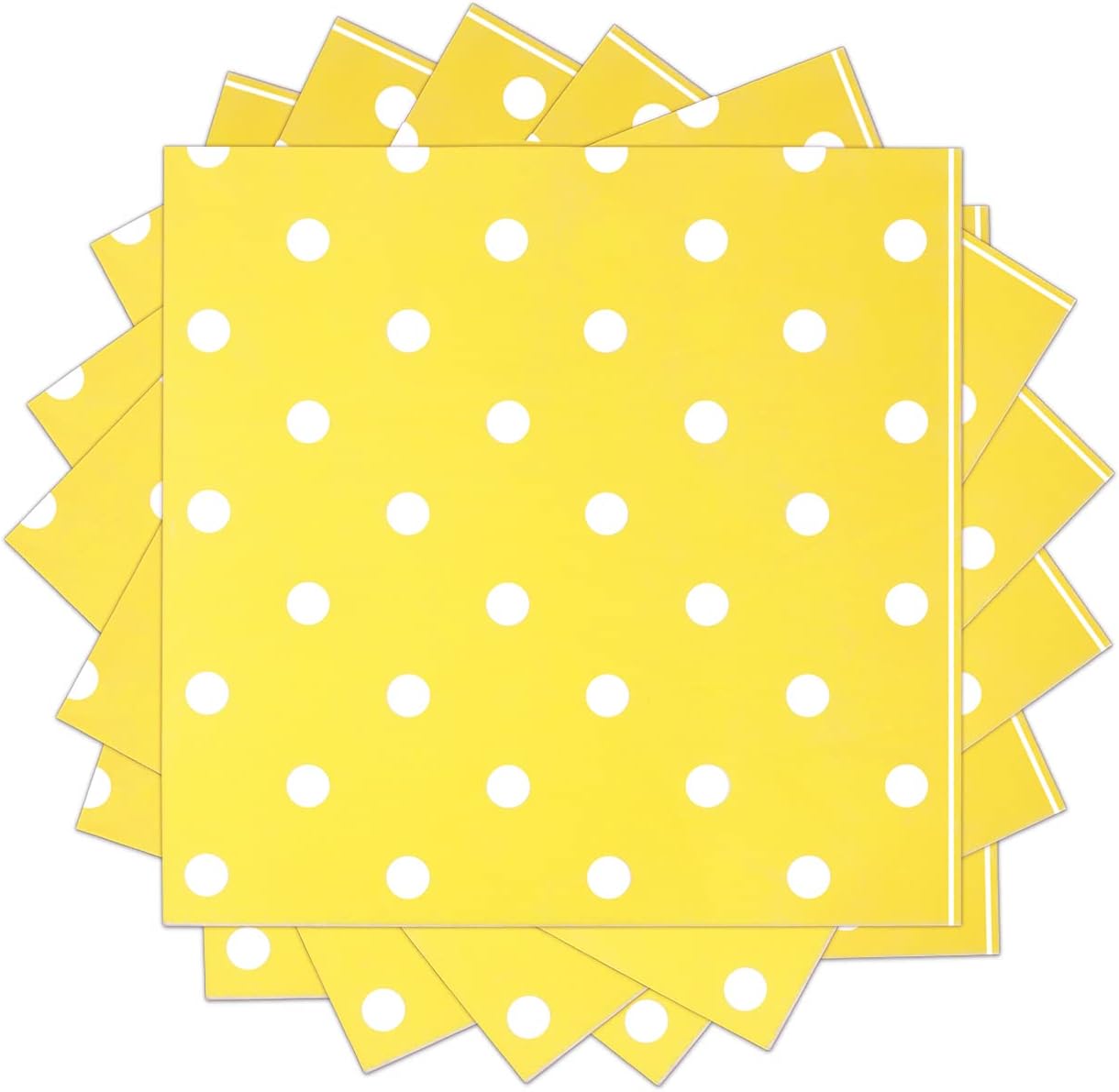 Youmewell Disposable Paper Party Napkins Yellow Polka Dot 60 Count