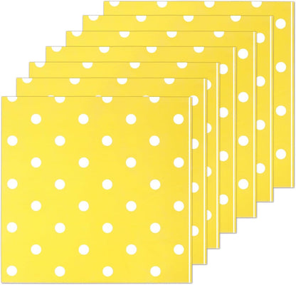 Youmewell Disposable Paper Party Napkins Yellow Polka Dot 60 Count