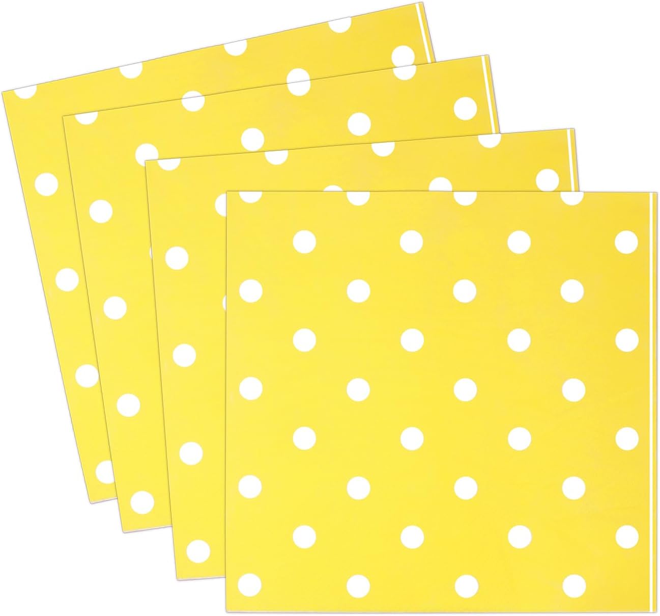 Youmewell Disposable Paper Party Napkins Yellow Polka Dot 60 Count