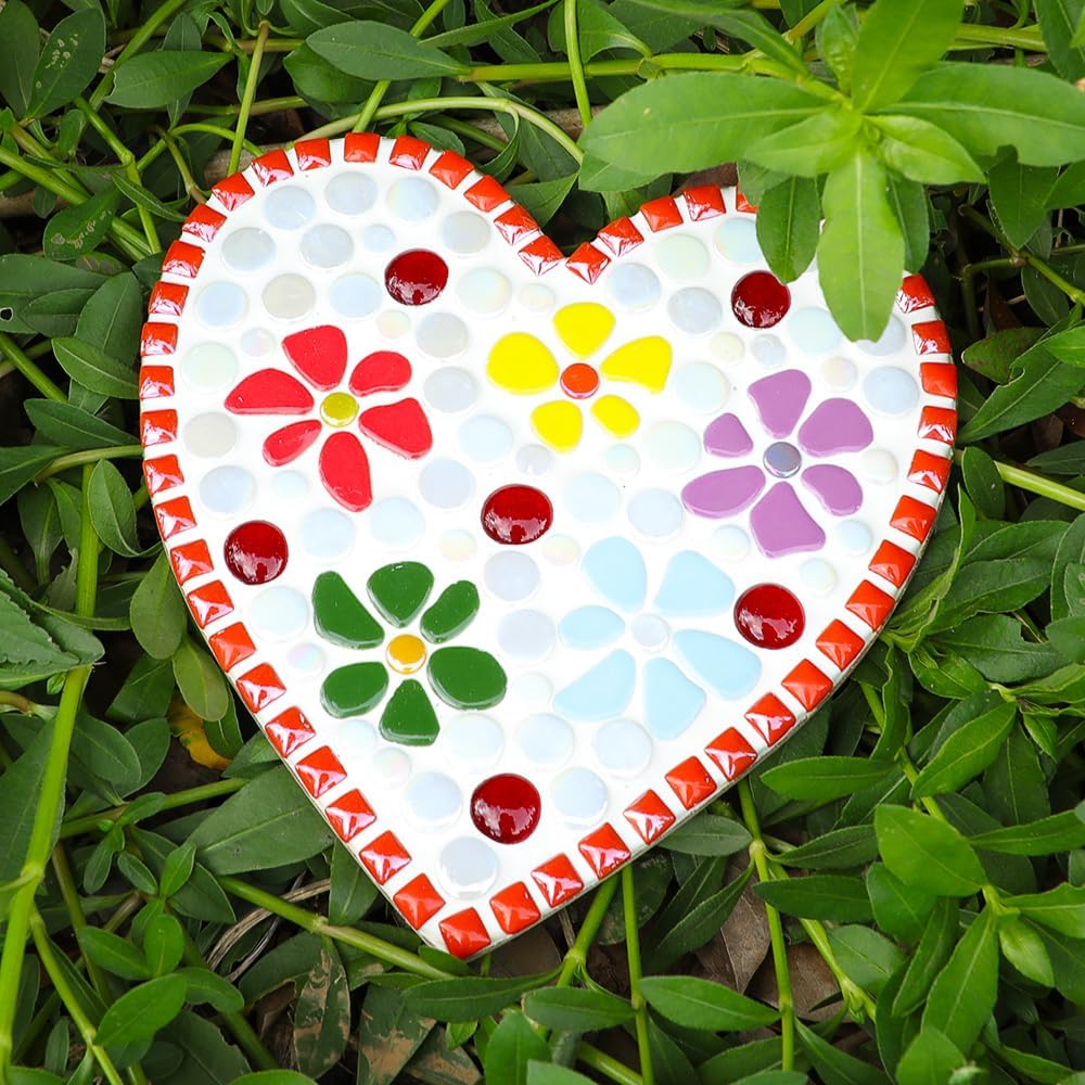 454g (1 LB) Mosaic Tiles for Crafts Bulk Mini Pebbles Ceramic Tile Mosaic Supplies, Broken Small Tiles for Mosaics Kits for DIY Mosaic Making Art Craft Red, Yellow Orange(OP586)