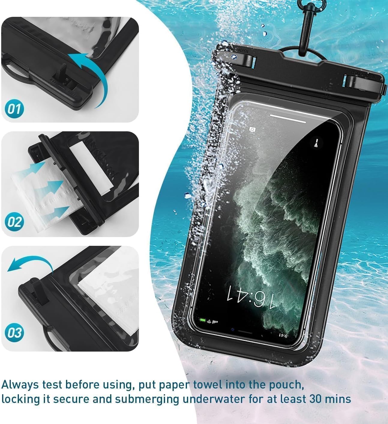 Waterproof Phone Pouch for iPhone 17 16 15 Pro Max IPX8 Yellow-8.3 | Card Pocket, Lightweight, Large Cellphone Dry Bag, IPX8 Rated, Beach Essential, Cruise Ship, 1 Pack, 8.3 inch