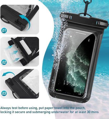 Waterproof Phone Pouch for iPhone 17 16 15 Pro Max IPX8 Yellow-8.3 | Card Pocket, Lightweight, Large Cellphone Dry Bag, IPX8 Rated, Beach Essential, Cruise Ship, 1 Pack, 8.3 inch